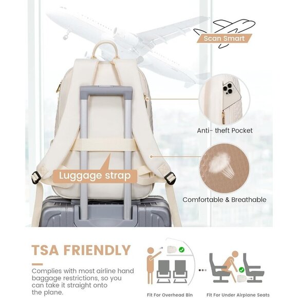 15.6 Inch Work Travel College Anti Theft Large Capacity Commute Bags Purses - Picture 5 of 7